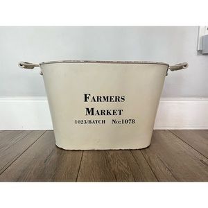 Rustic washed metal bucket